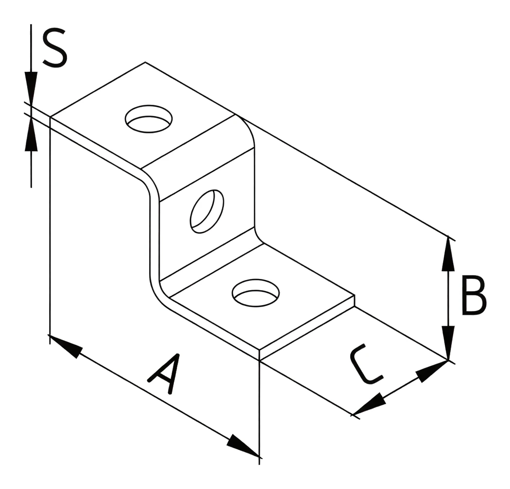 Пластина Z-образная, 3 отверстия