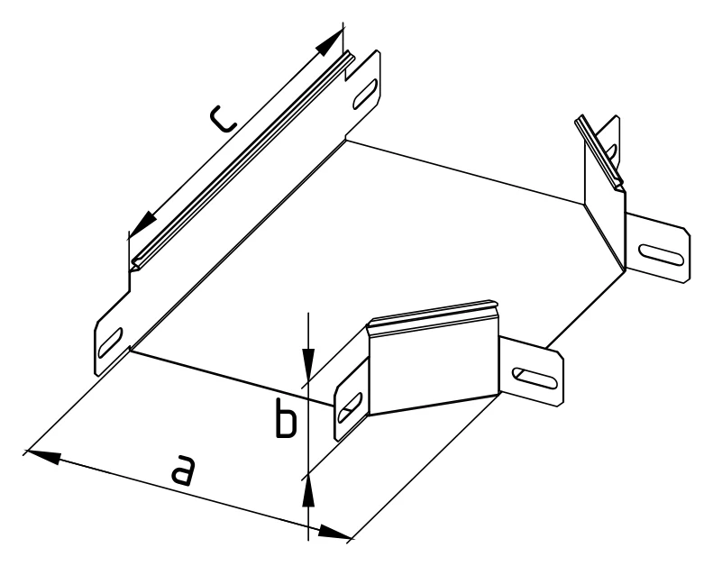 Т-секция 90° без крышки BGq90/BGqh90